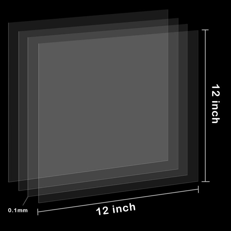 Aulufft 25 Pack Clear Plastic Sheets 4 Mil 12" x 12" Clear Plastic Stencil, Acetate Sheets Reusable Clear Template Sheets for Laser Cutting,Cut Tool Template Material - Image 3